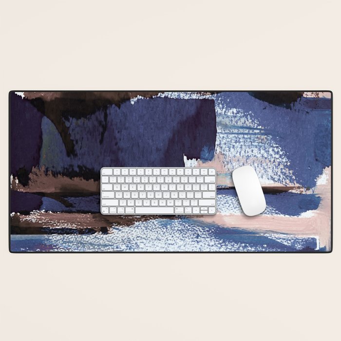 Indigo Brushwork Desk Mat Gallery Image 1