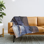 Indigo Brushwork Throw Blanket Gallery Image 1