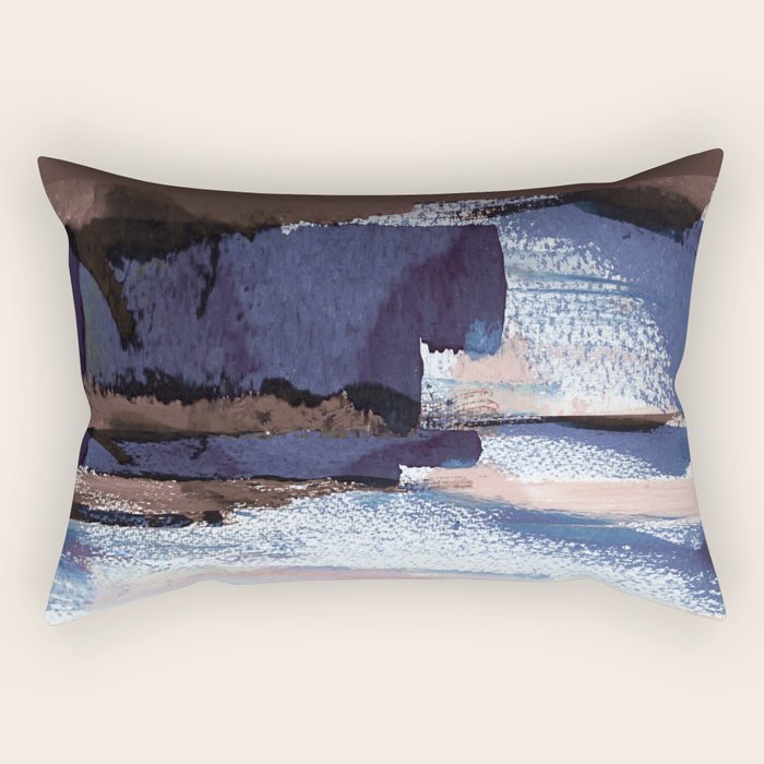 Indigo Brushwork Rectangular Pillow Gallery Image 2