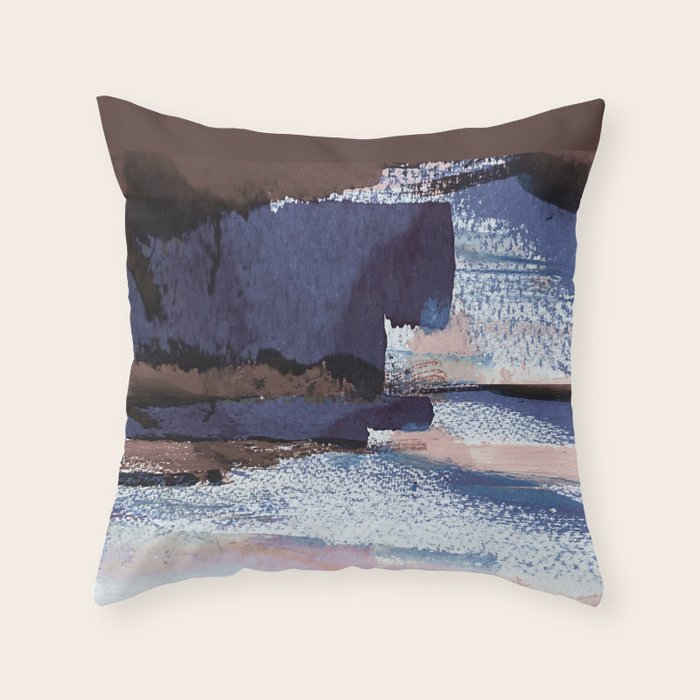 Indigo Brushwork Throw Pillow Gallery Image 6