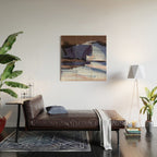 Indigo Brushwork Wood Wall Art Gallery Image 2