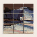 Indigo Brushwork Wood Wall Art Gallery Image 1