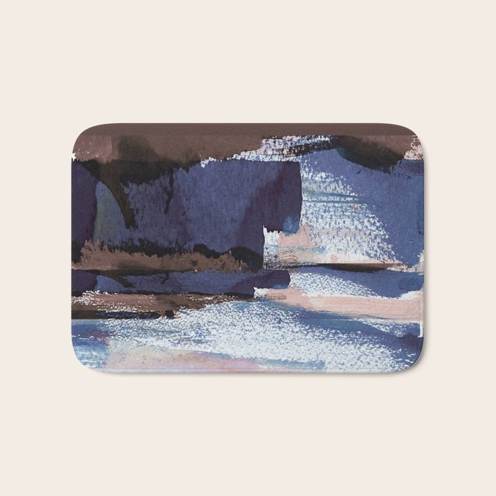 Indigo Brushwork Bath Mat Gallery Image 1