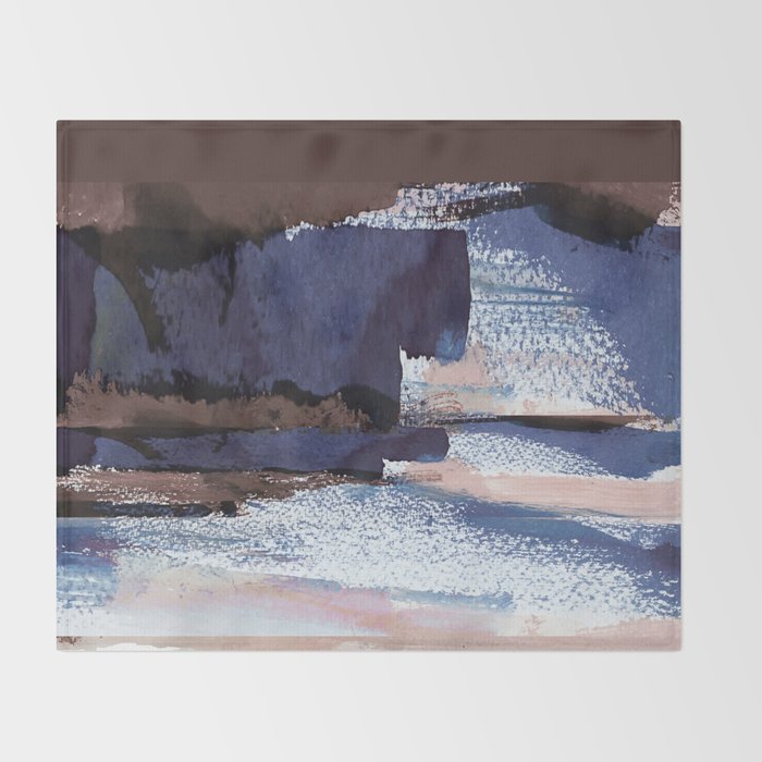 Indigo Brushwork Throw Blanket Gallery Image 2