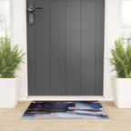 Indigo Brushwork Welcome Mat Gallery Image 3