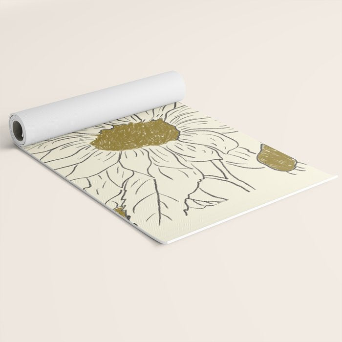 Minimalist Sunflowers 2 Yoga Mat Gallery Image 2