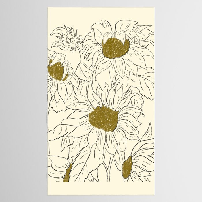 Minimalist Sunflowers 2 Tablecloth Gallery Image 2