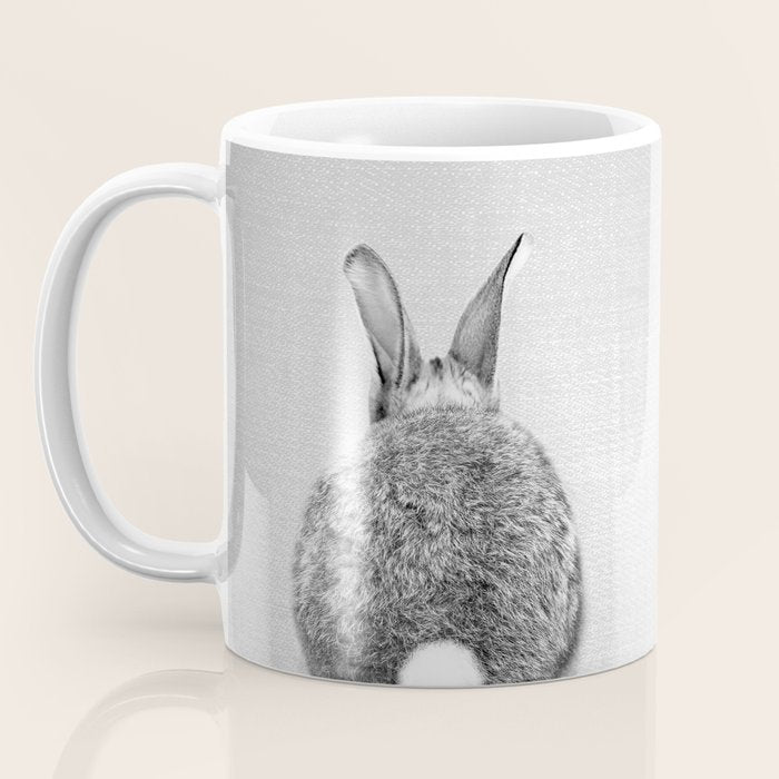 Rabbit - Black & White Coffee Mug Gallery Image 3
