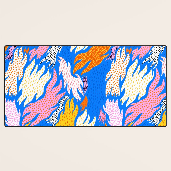 Abstract hand drawn shapes doodle pattern Desk Mat Gallery Image 3