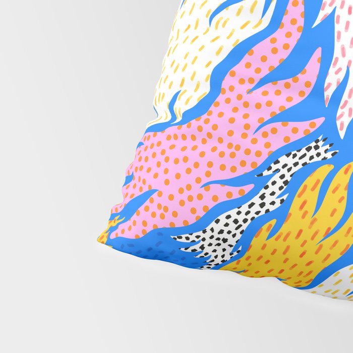 Abstract hand drawn shapes doodle pattern Pillow Sham Gallery Image 4