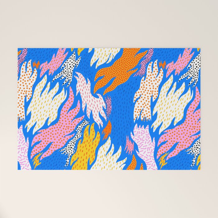 Abstract hand drawn shapes doodle pattern Welcome Mat Gallery Image 1