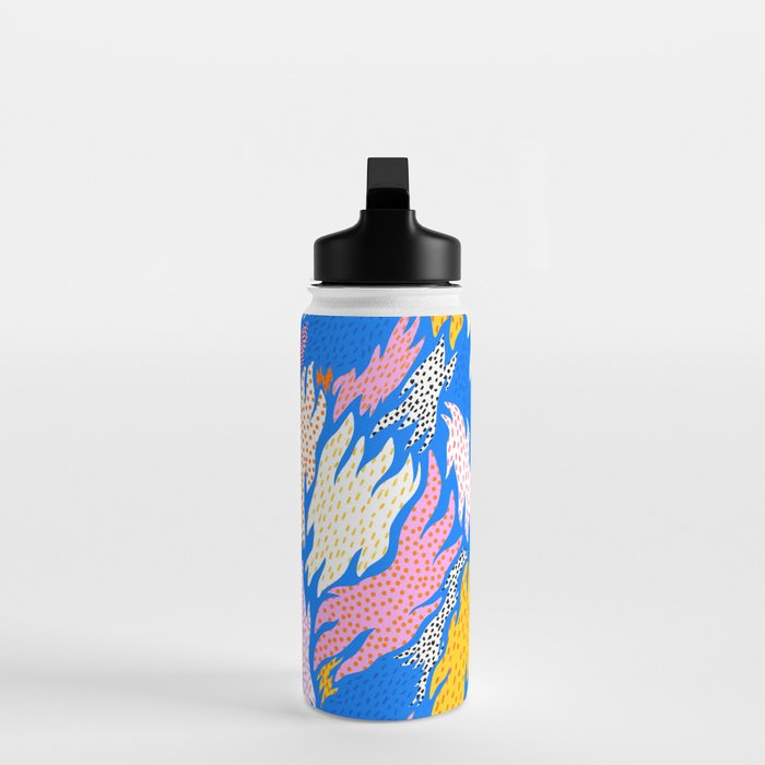 Abstract hand drawn shapes doodle pattern Water Bottle Gallery Image 3