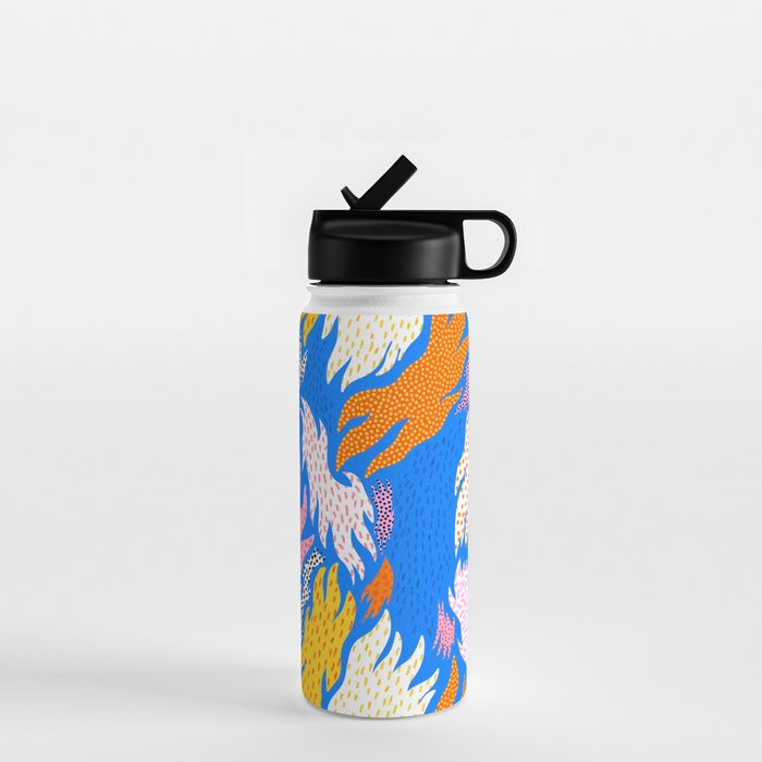 Abstract hand drawn shapes doodle pattern Water Bottle Gallery Image 1