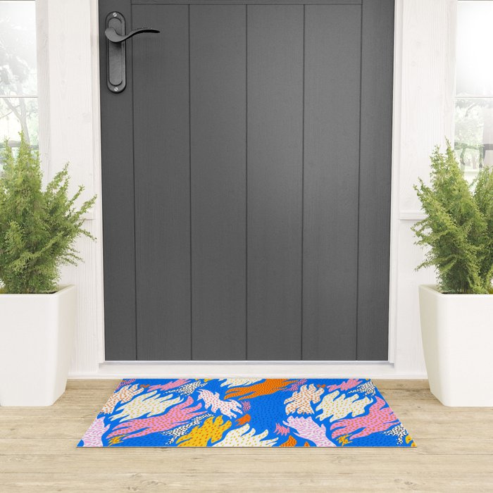 Abstract hand drawn shapes doodle pattern Welcome Mat Gallery Image 3