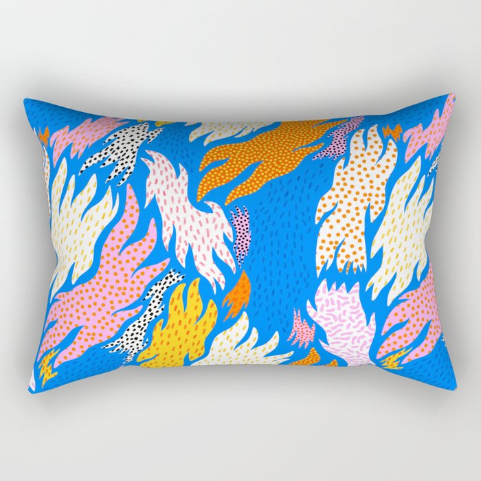 Abstract hand drawn shapes doodle pattern Rectangular Pillow Gallery Image 1
