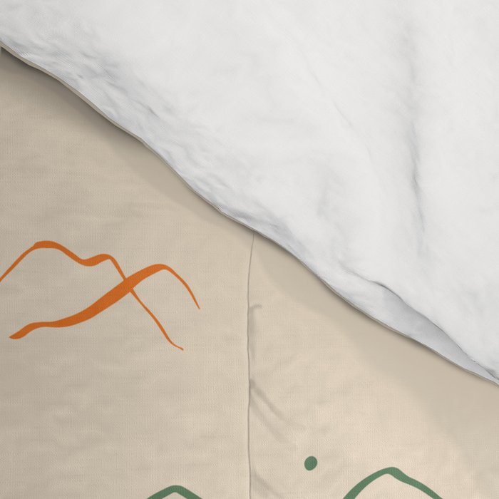 Hand drawn mountain landscape doodle pattern Comforter Gallery Image 4