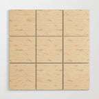 Hand drawn mountain landscape doodle pattern Wood Wall Art Gallery Image 1