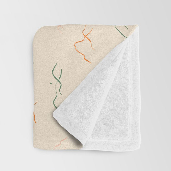 Hand drawn mountain landscape doodle pattern Throw Blanket Gallery Image 3
