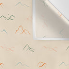 Hand drawn mountain landscape doodle pattern Wall Tapestry Gallery Image 3