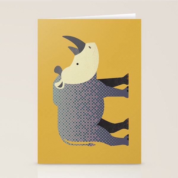 Whimsy Rhinoceros II Stationery Card Gallery Image 1
