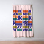 BE AFRAID AND DO IT ANYWAY - colorful typography Window Curtain Gallery Image 3