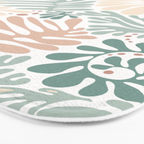 Matisse leaves pattern modern minimalistic pastel crayon soft colors Bath Mat Gallery Image 3