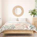 Matisse leaves pattern modern minimalistic pastel crayon soft colors Duvet Cover Gallery Image 3