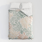 Matisse leaves pattern modern minimalistic pastel crayon soft colors Duvet Cover Gallery Image 6