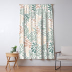 Matisse leaves pattern modern minimalistic pastel crayon soft colors Window Curtain Gallery Image 5