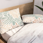 Matisse leaves pattern modern minimalistic pastel crayon soft colors Pillow Sham Gallery Image 2