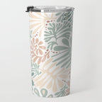 Matisse leaves pattern modern minimalistic pastel crayon soft colors Travel Mug Gallery Image 3