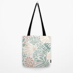 Matisse leaves pattern modern minimalistic pastel crayon soft colors Tote Bag Gallery Image 2