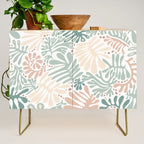 Matisse leaves pattern modern minimalistic pastel crayon soft colors Credenza Gallery Image 1