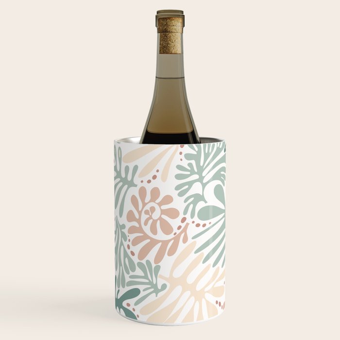 Matisse leaves pattern modern minimalistic pastel crayon soft colors Wine Chiller Gallery Image 2