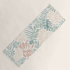 Matisse leaves pattern modern minimalistic pastel crayon soft colors Yoga Mat Gallery Image 1