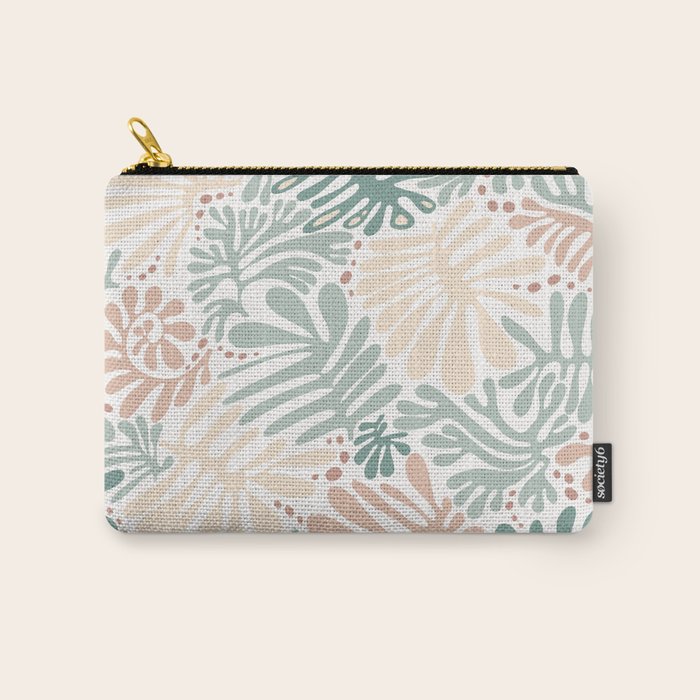 Matisse leaves pattern modern minimalistic pastel crayon soft colors Carry All Pouch Gallery Image 1