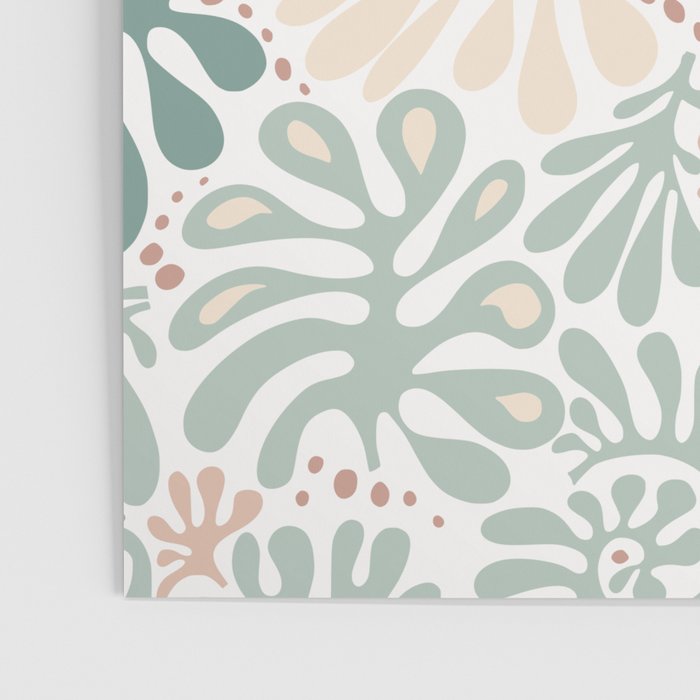 Matisse leaves pattern modern minimalistic pastel crayon soft colors Poster Gallery Image 3
