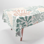 Matisse leaves pattern modern minimalistic pastel crayon soft colors Tablecloth Gallery Image 1