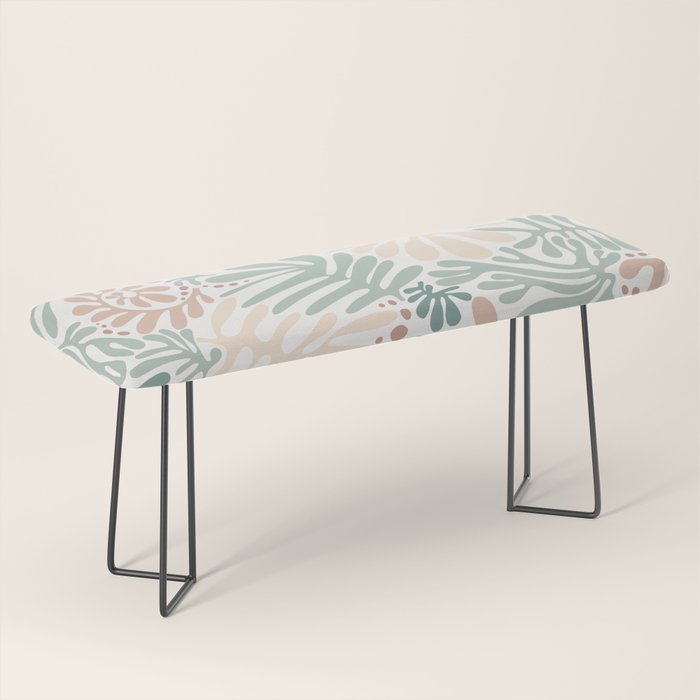 Matisse leaves pattern modern minimalistic pastel crayon soft colors Bench Gallery Image 1