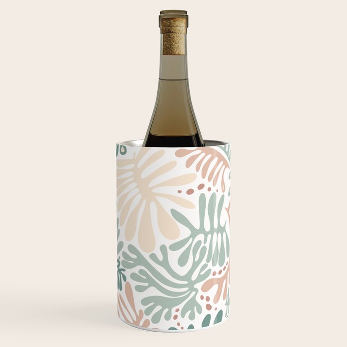 Matisse leaves pattern modern minimalistic pastel crayon soft colors Wine Chiller Gallery Image 3