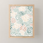 Matisse leaves pattern modern minimalistic pastel crayon soft colors Mini Art Print Gallery Image 1