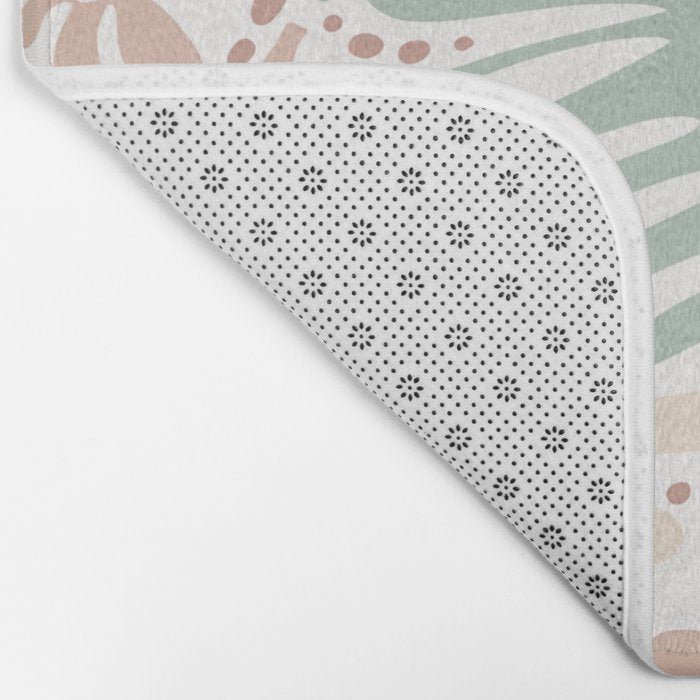 Matisse leaves pattern modern minimalistic pastel crayon soft colors Bath Mat Gallery Image 2