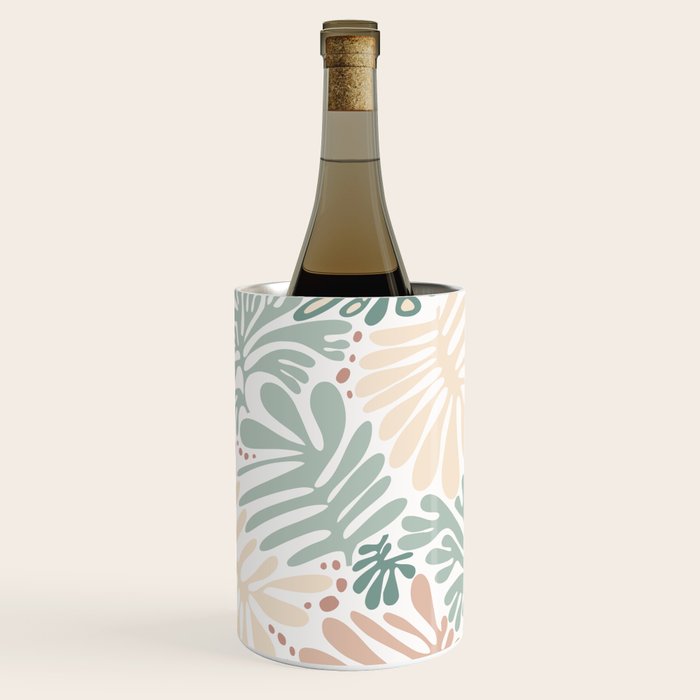 Matisse leaves pattern modern minimalistic pastel crayon soft colors Wine Chiller Gallery Image 1