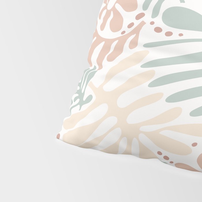 Matisse leaves pattern modern minimalistic pastel crayon soft colors Pillow Sham Gallery Image 4
