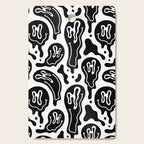 Black and white melted happy face pattern Cutting Board Gallery Image 1