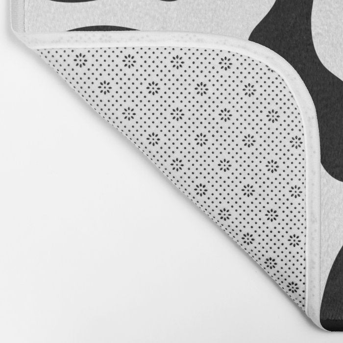 Black and white melted happy face pattern Bath Mat Gallery Image 2