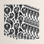 Black and white melted happy face pattern Wrapping Paper Gallery Image 3