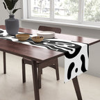 Black and white melted happy face pattern Table Runner Gallery Image 2