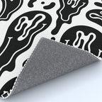 Black and white melted happy face pattern Rug Gallery Image 4