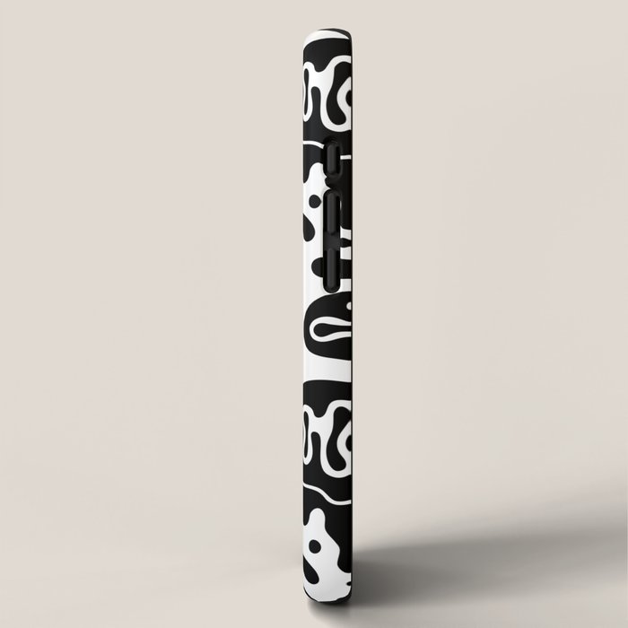 Black and white melted happy face pattern iPhone Case Gallery Image 2